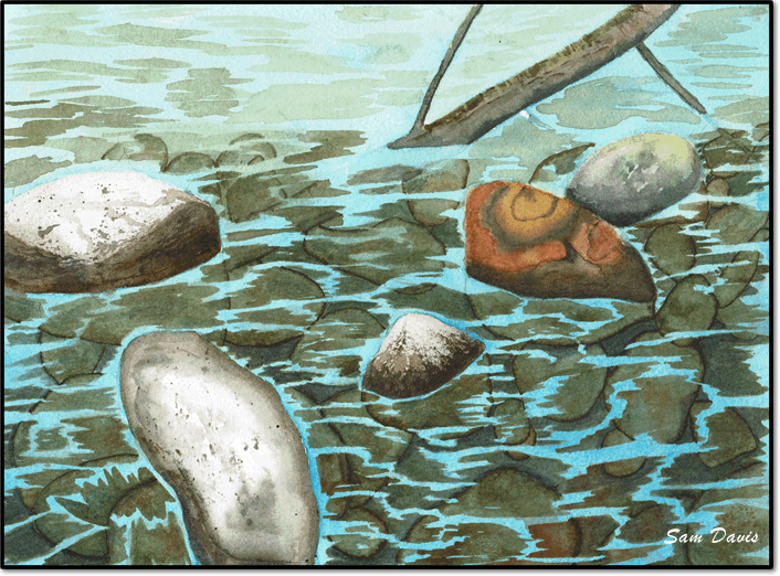 Rocks Underwater - A practice piece by Sam Davis 2024